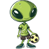 Extraterrestre jouant au football