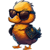 Cool duck with sunglasses