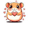 Heart Hamster Love
