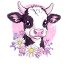Flowery cow illustration