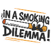 Raucher-Dilemma-Cartoon Sticker