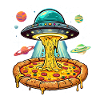 Pizza Lover UFO Space Alien