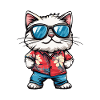 Cat Comic Cool Summer