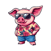 Pig Comic Cool Summer