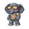 Elephant Comic Cool Summer