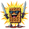 Waffel mit Schwertern