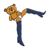 Teddy bear wearing knee-high boots