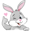 Smiling winking bunny likes