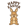 Osterhase mit Happy Easter, Osterhase