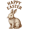 Osterhase mit Happy Easter, Osterhase