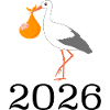 Cigogne avec bébé arrivée 2026