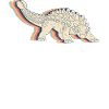 Ankylosaurus Dinosaur Retro Line Art