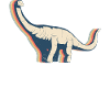 Brontosaurus Dinosaur Retro Line Art