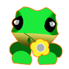 Cute frog with flower