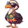 Ostrich Comic Cool Summer