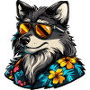 Wolf Comic Cool Sommer