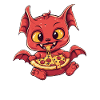 Devil with pizza