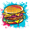 Bunter Cheeseburger Popart