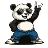 Funny Panda Rock Music