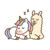 Schlafendes Einhorn und Lama