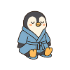 Penguin in a bathrobe