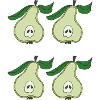 Pear halves quadruple
