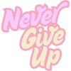 Never give up