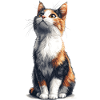 Bunte sitzende Comic Katze