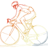 Radfahrer Line Art Retro