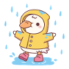 Cute Ducky In Yellow Raincoat