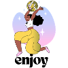 Tanzende Frau mit Discokugel-Design