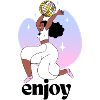 Dancing Girl with Discoball Illustration