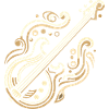 Golden Art Deco Bass Guitar