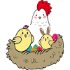 Happy Easter chicks in the nest