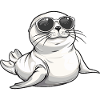 Coole Robbe mit Sonnenbrille