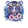 Baby Tiger with Flowers