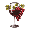 Weinglas Wein Trauben
