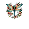 Dragonfly Floral Wreath