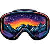 Ski goggles mountains