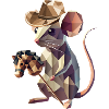 Cowboy-Maus mit Steckenpferd