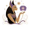 Heiterer Bastet Mit Einer Lotusblume