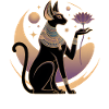 Mystic Bastet with Lotus & Moon