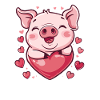 Loving Pig with Heart
