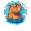 Capybara with sunglasses