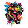 Bunter T-Rex Kopf