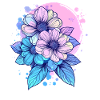 Neon Flowers Splash