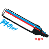 Markerzauber BlauRot Streifen