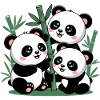 Cute Panda Bamboo Forest