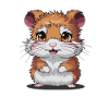 Söpö hamsteri, jolla on suuret silmät ja