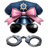 Coquette Bow Policeman Hat Sunglasses